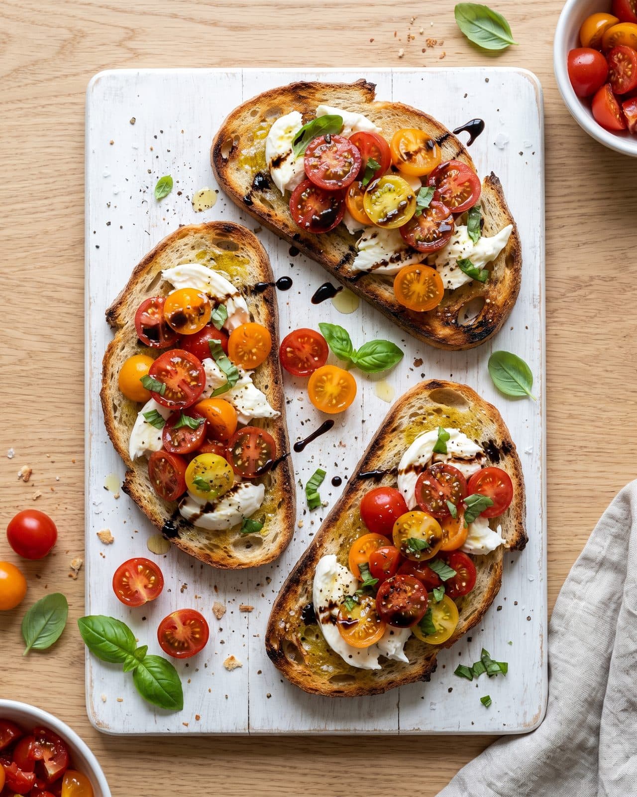 Bruschetta með tómötum og mozzarella